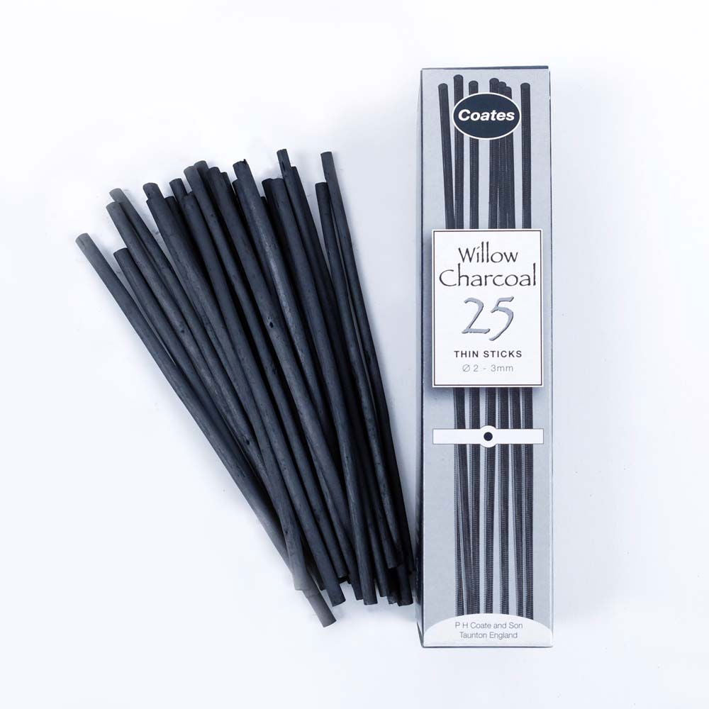 Willow Charcoal, Thin, 25 Stick Box