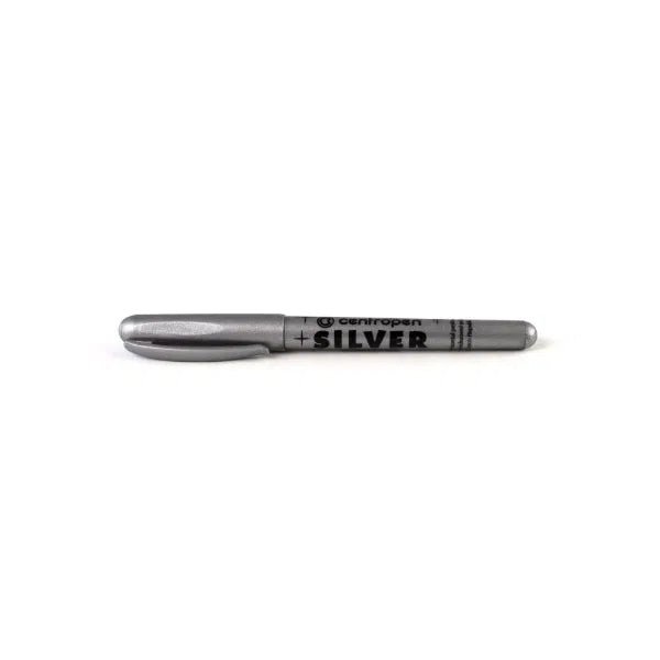 Centropen Metallic Silver Permanent Marker Pen