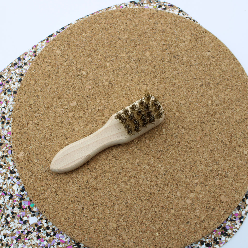 Suede Brush with Brass Wire & Handle