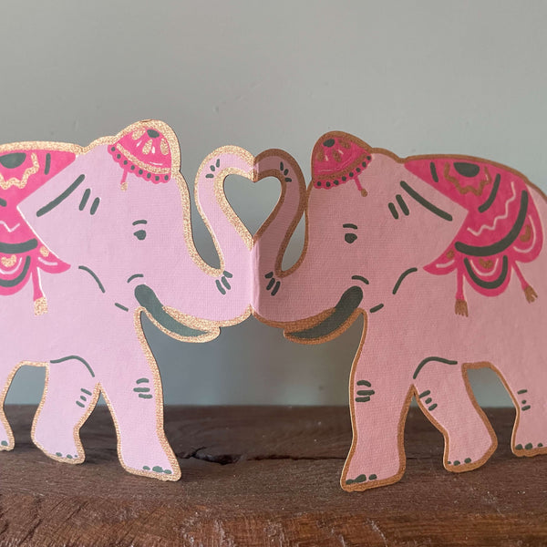 Elephants In Love Fold Out Card