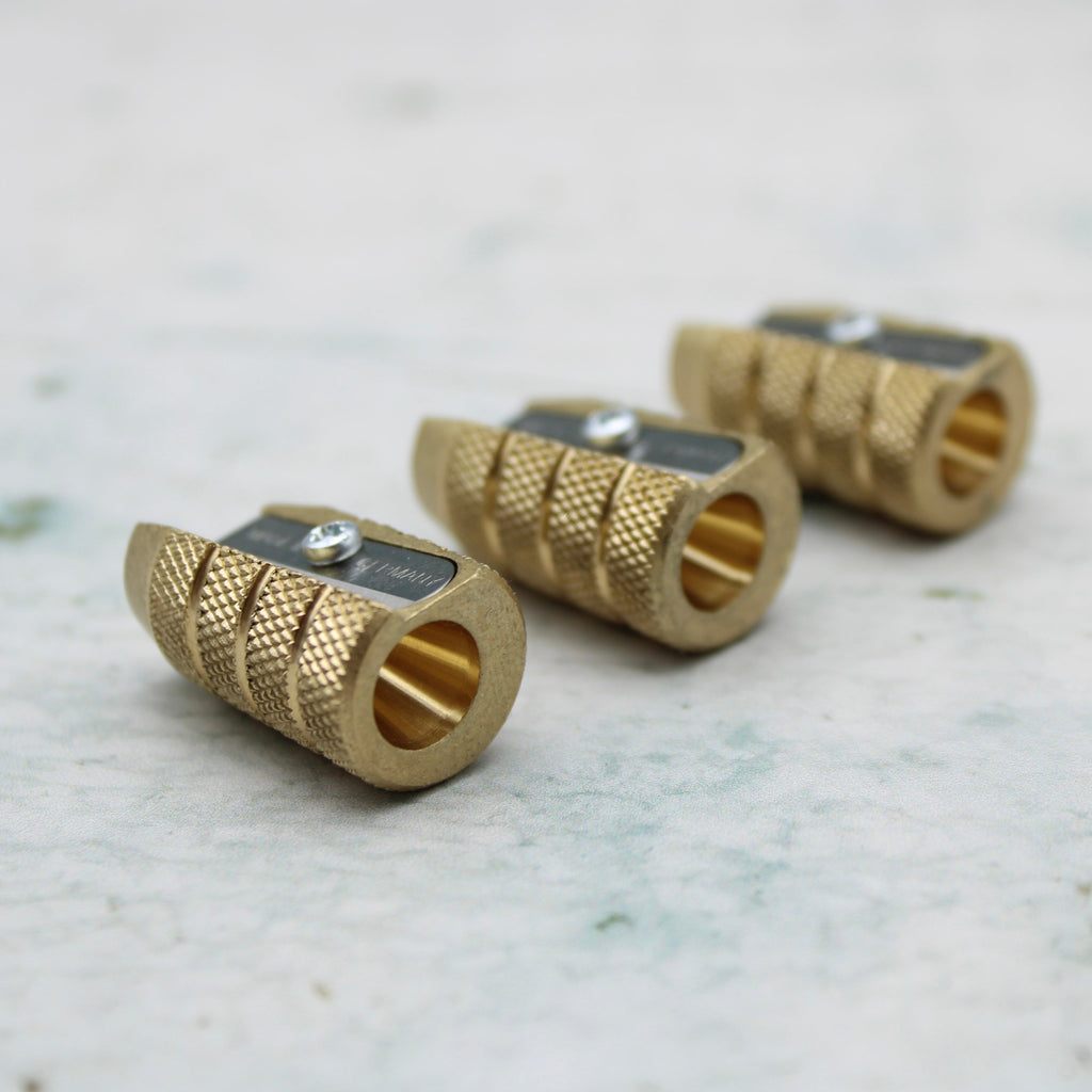 M&R Solid Brass Barrel Pencil Sharpener