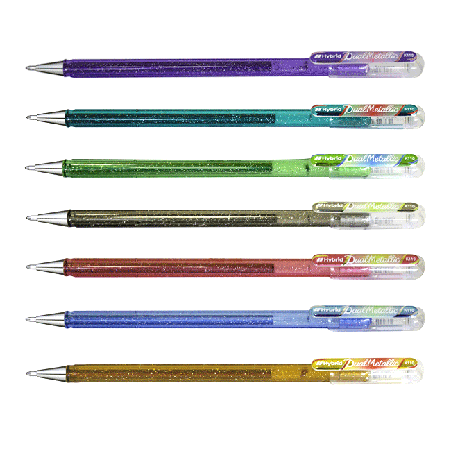 Pentel Dual Metallic Gel Pen -10 Colours