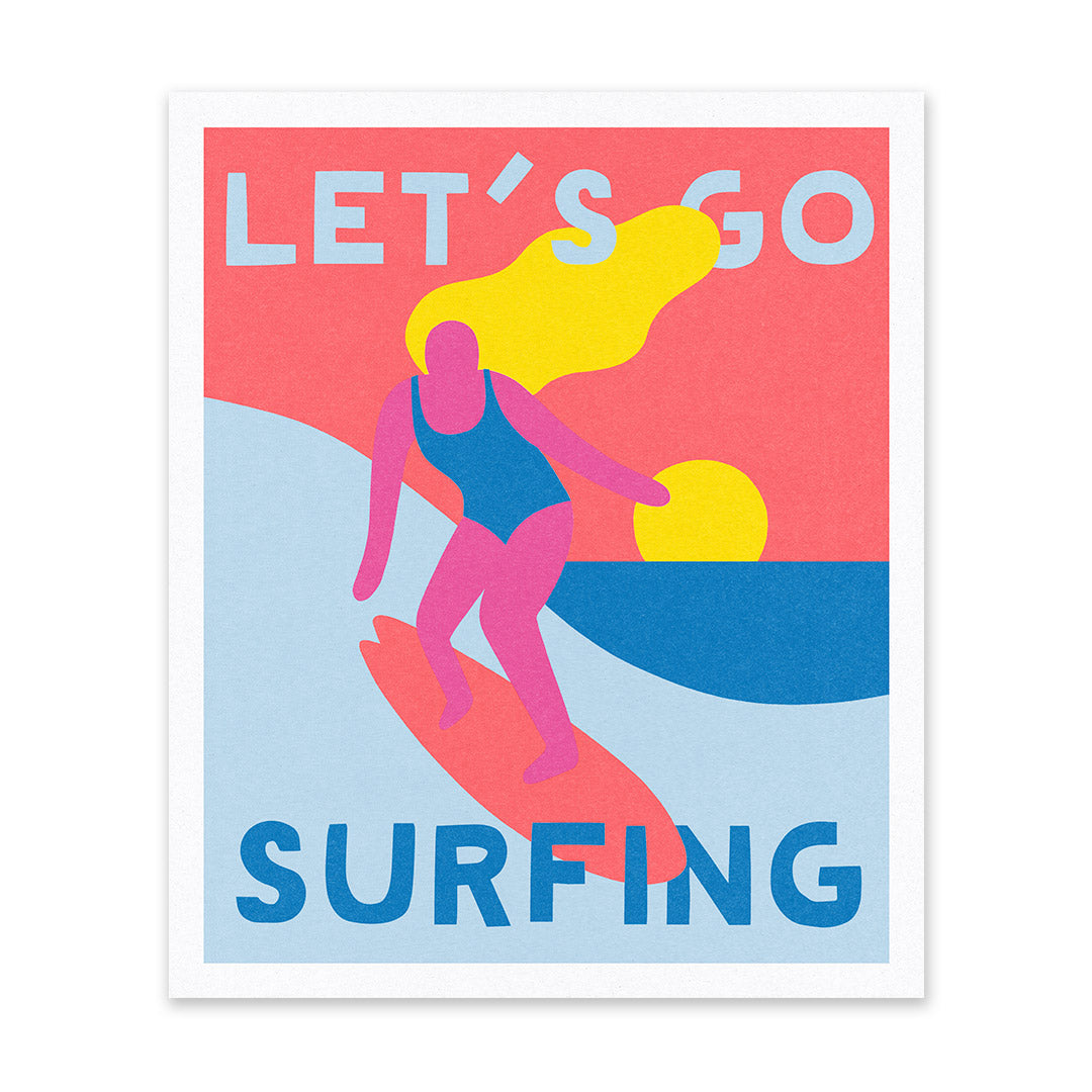 Surfing Riso Print