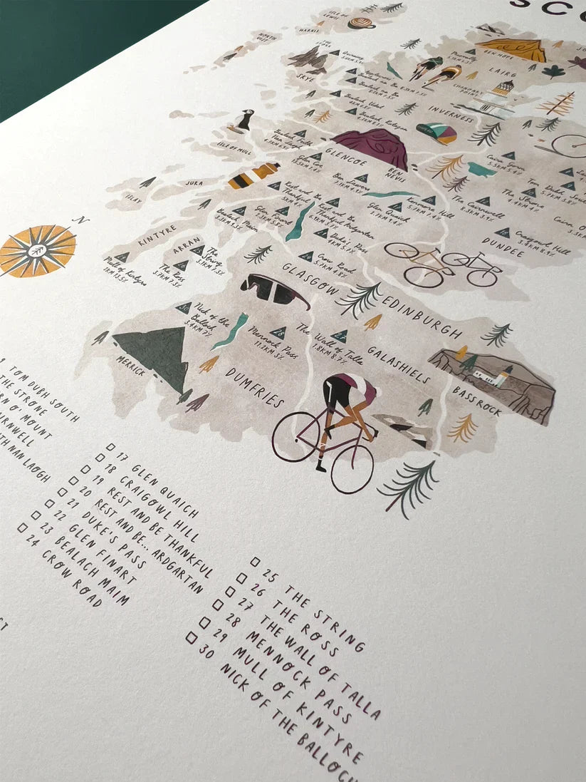 Cycle Scotland A3 Map Checklist