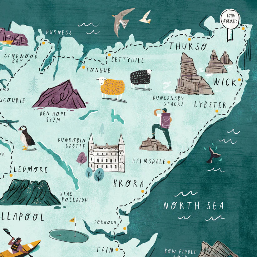 North Coast 500 A3 Route Map