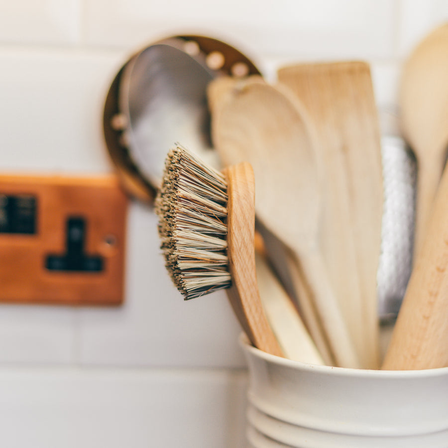 Dish Brush with Curved Handle