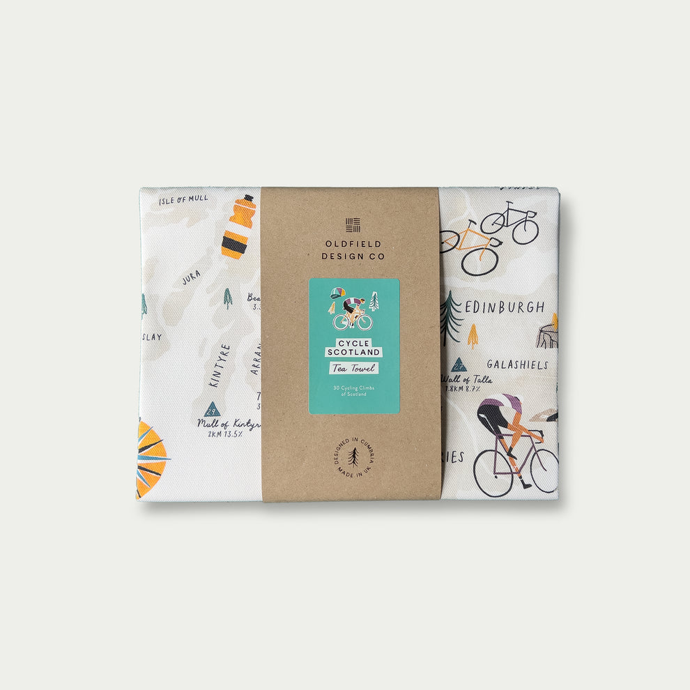 Cycle Scotland tea towel