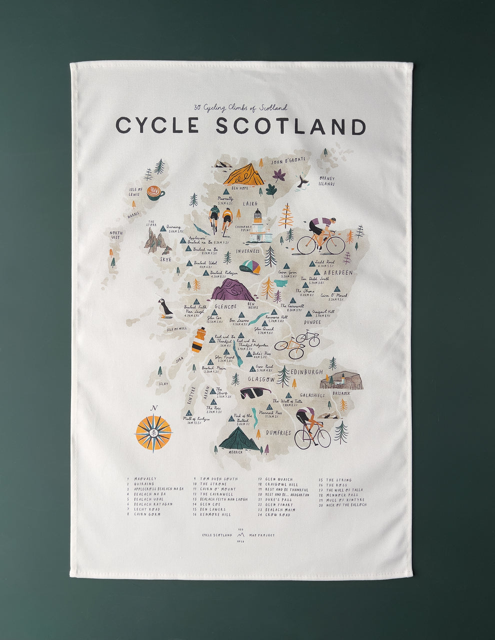 Cycle Scotland tea towel