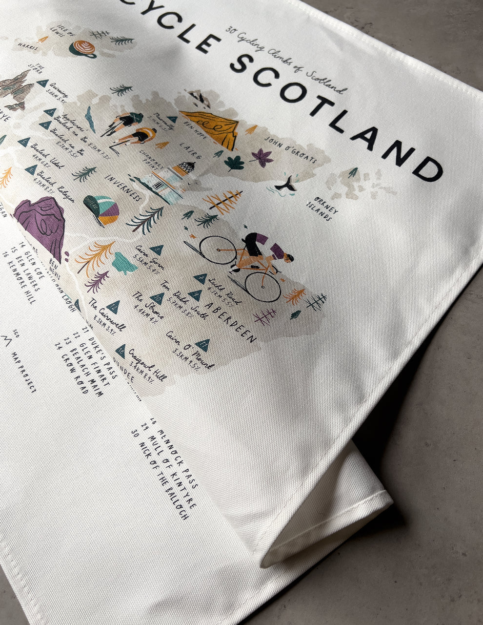 Cycle Scotland tea towel