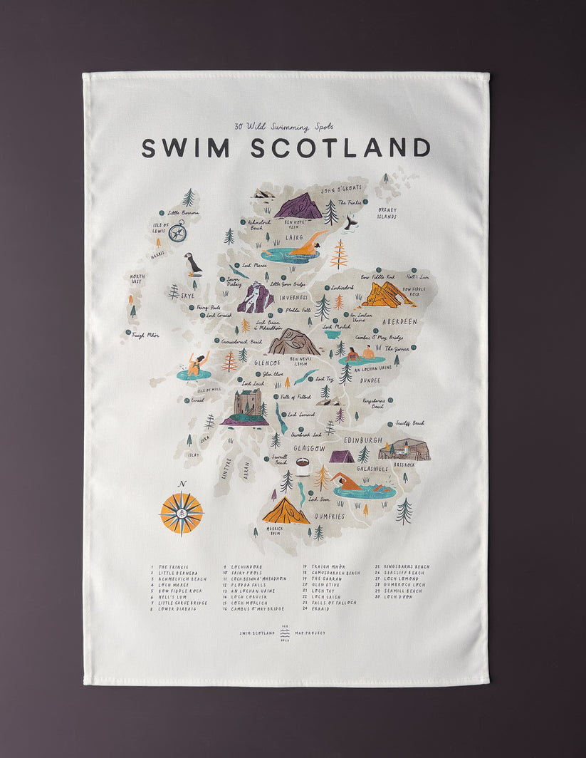 Swim Scotland tea towel