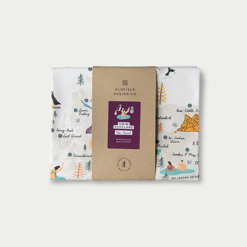 Swim Scotland tea towel