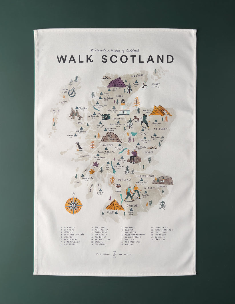 Walk scotland tea towel