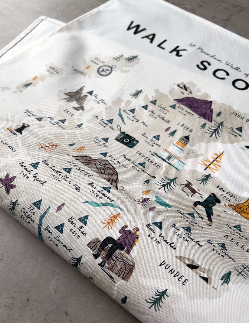 Walk scotland tea towel