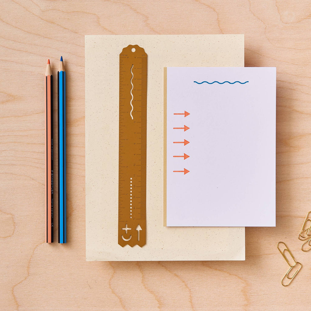 Brass Stencil Ruler, Metal Stationery