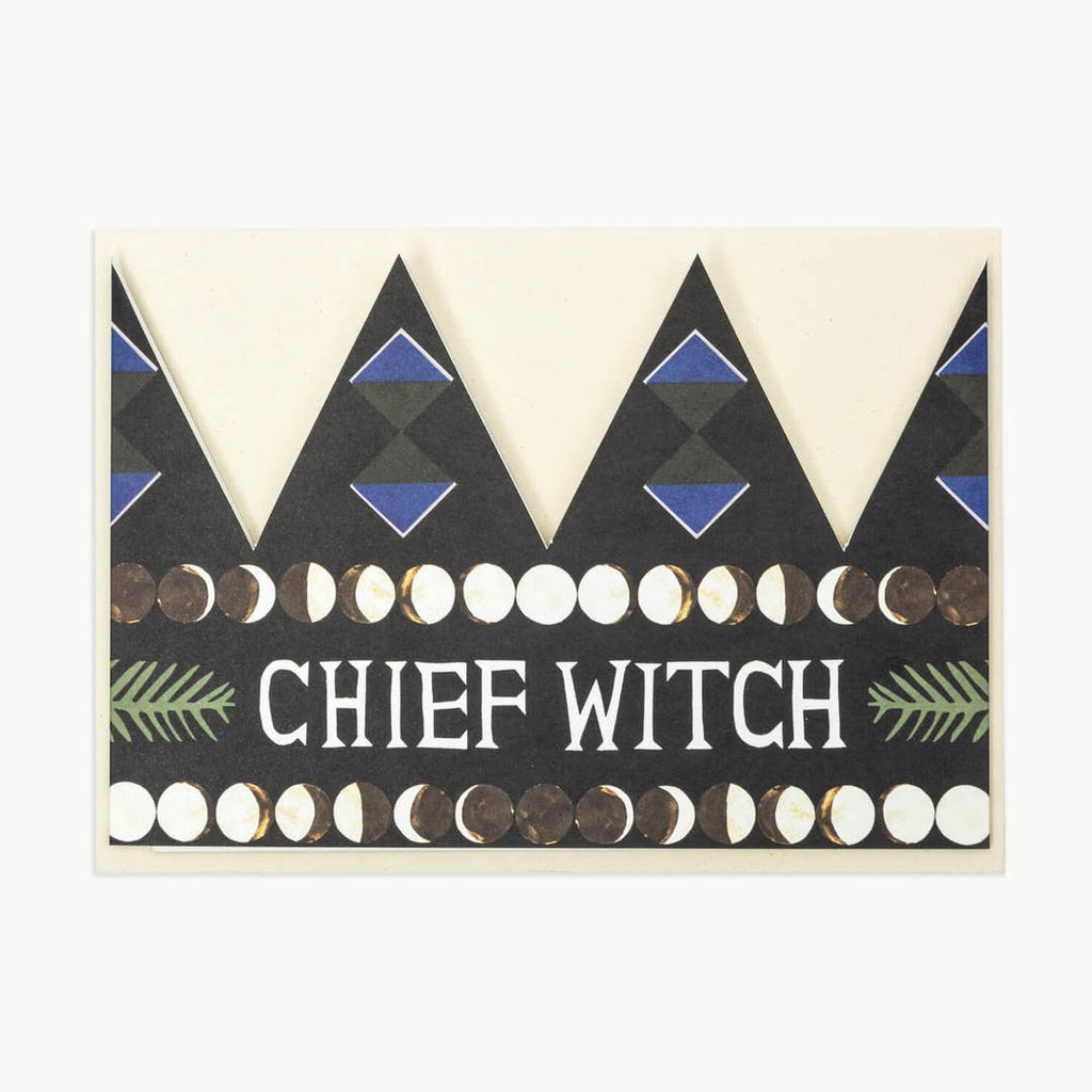 Chief Witch Party Hat Card