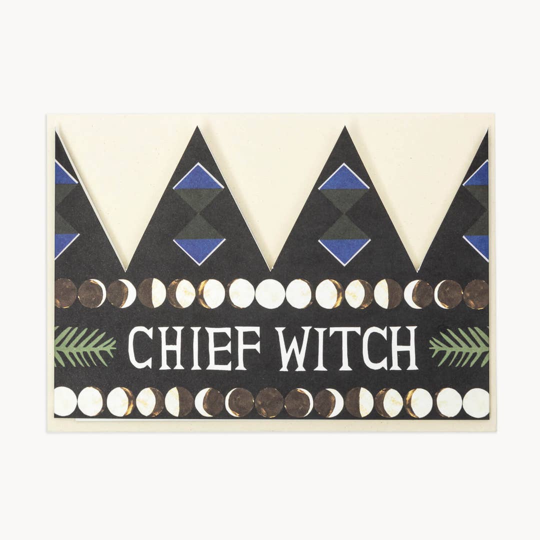 Chief Witch Party Hat Card