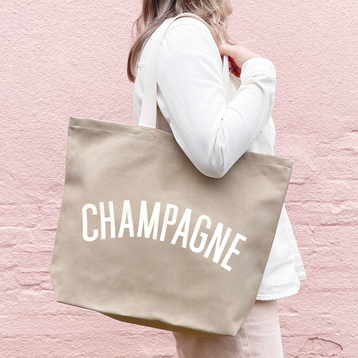Champagne - Stone Canvas Tote Bag