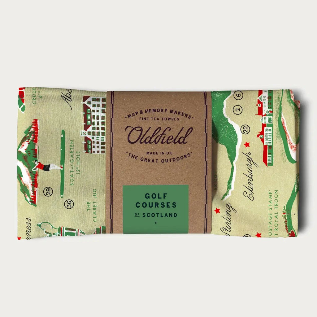 Golf Courses of Scotland Tea Towel