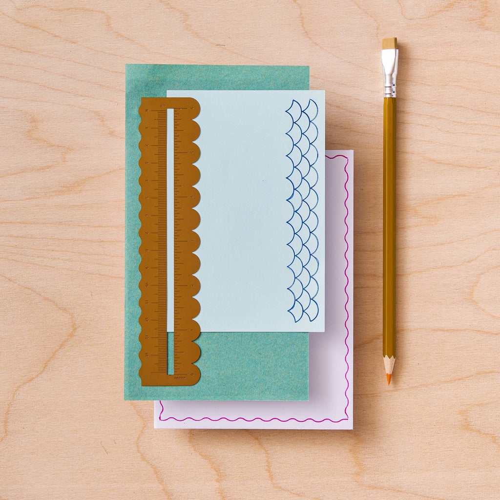 Wavy Brass Ruler - Journalling and crafts