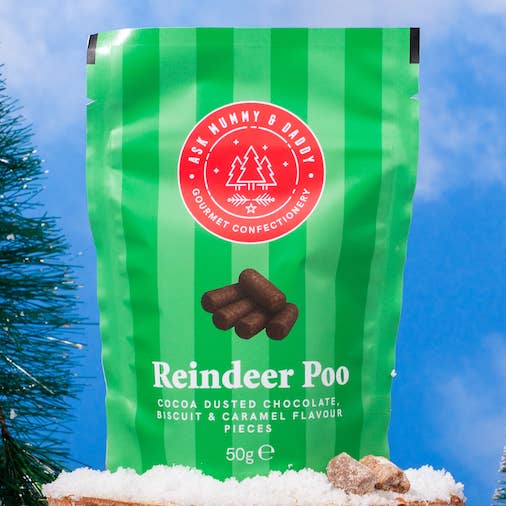 Reindeer Poo Pouch - Salted Caramel Chocolate Nibbles - 50g