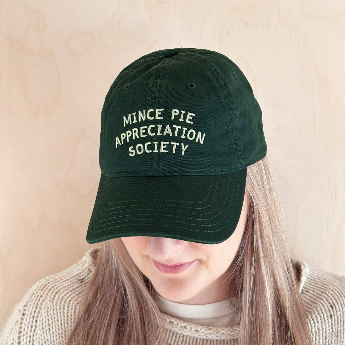 Mince Pie Appreciation Society - Cotton Baseball Cap - Green