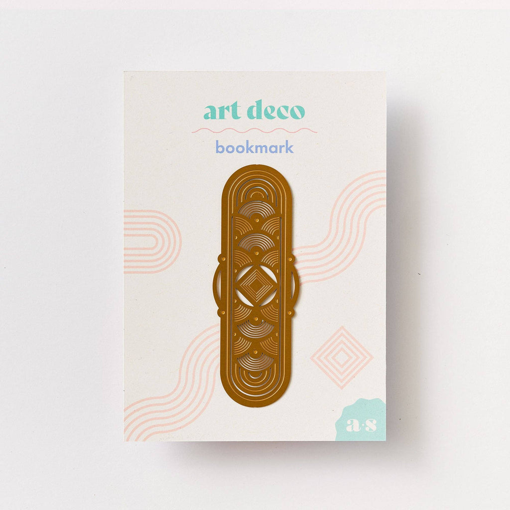 Art Deco Bookmark, Brass Metal Page Marker