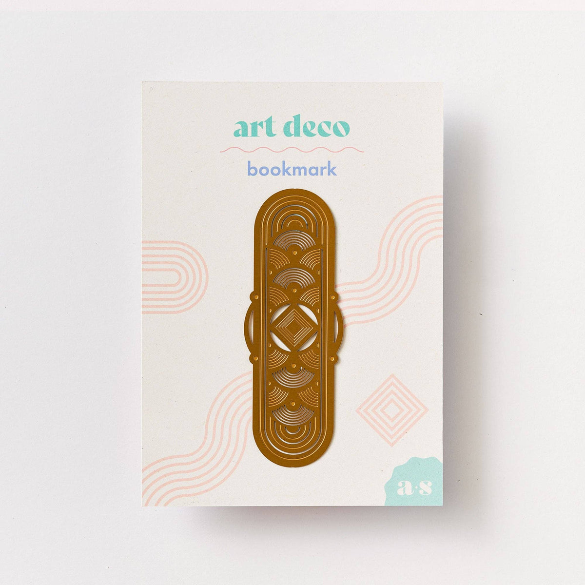 Art Deco Bookmark, Brass Metal Page Marker