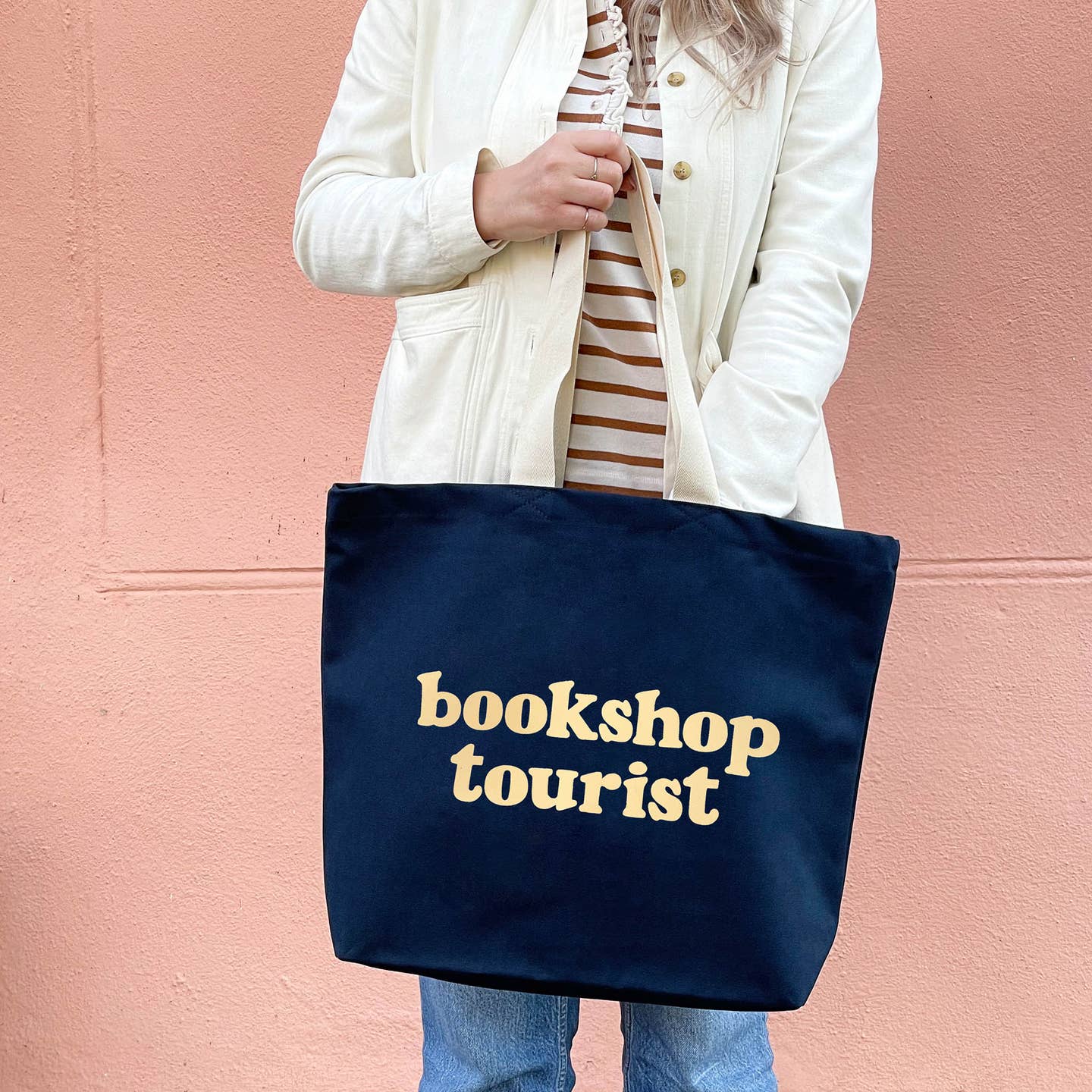 Bookshop Tourist - Midnight Blue Tote Bag