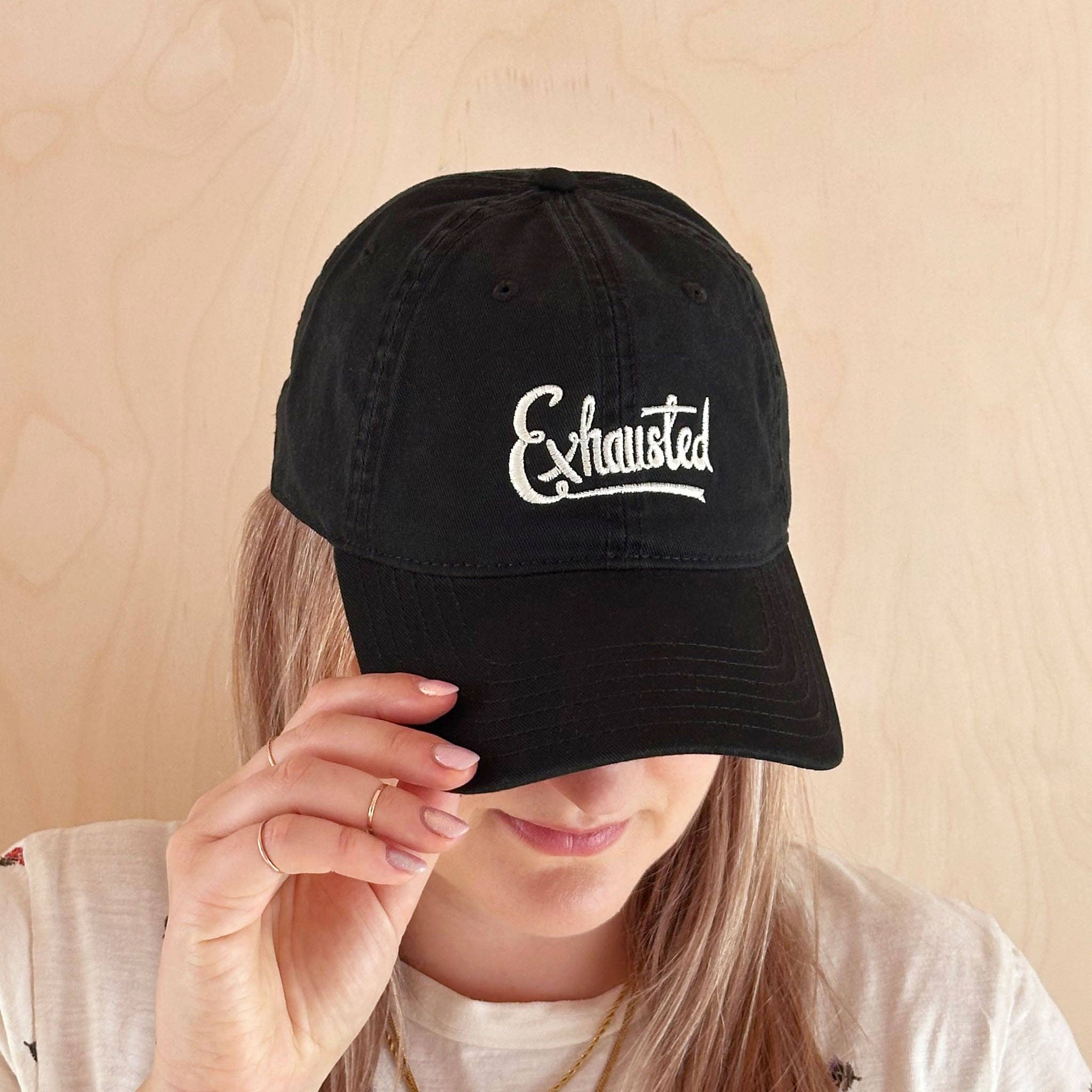 Exhausted - Cotton Baseball Cap