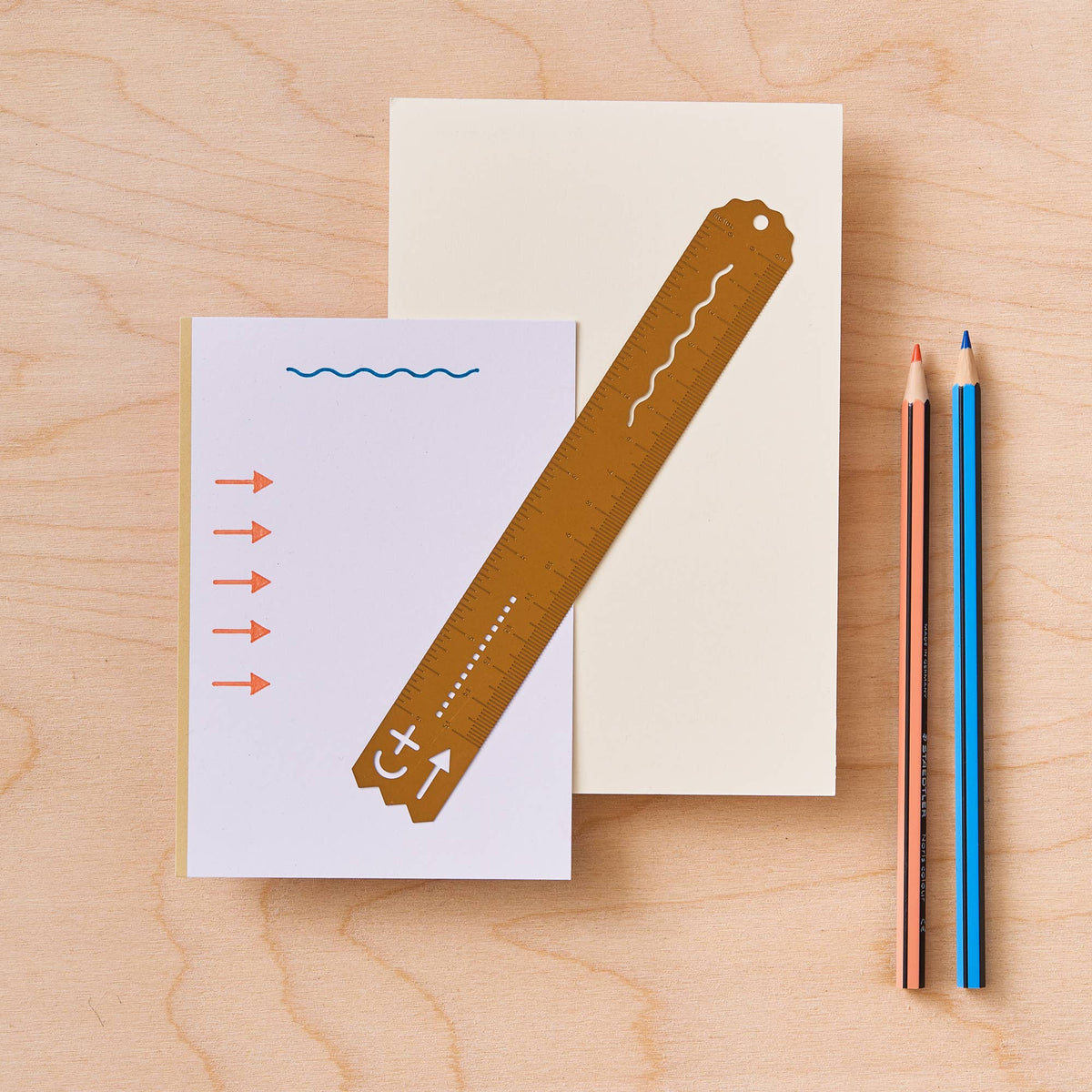 Brass Stencil Ruler, Metal Stationery