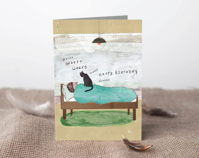 Funny Black Cat Birthday Card