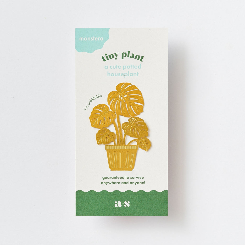 Tiny Plant Monstera - Brass Decoration