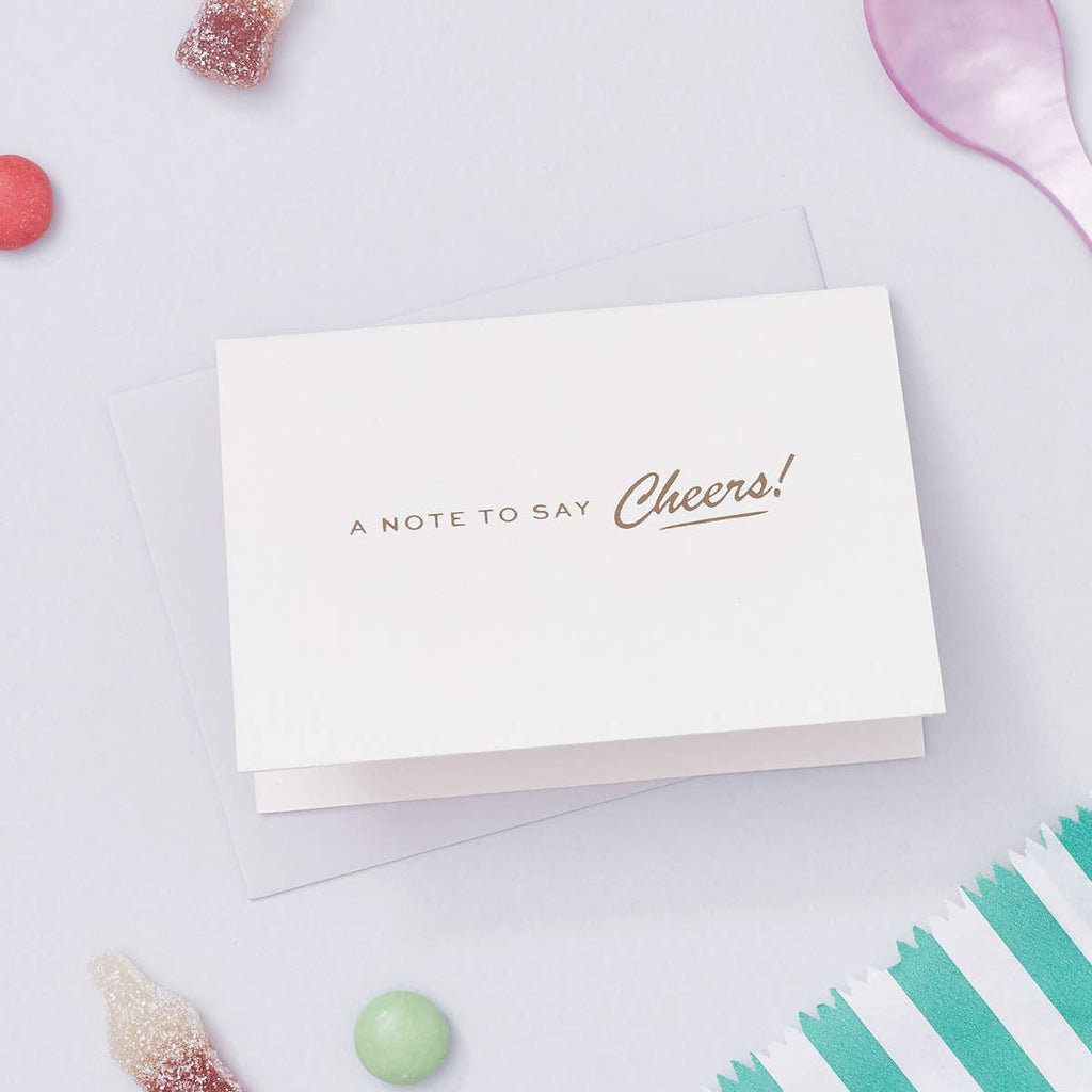 Note To Say Cheers! Mini Card| Gold Hot Foil