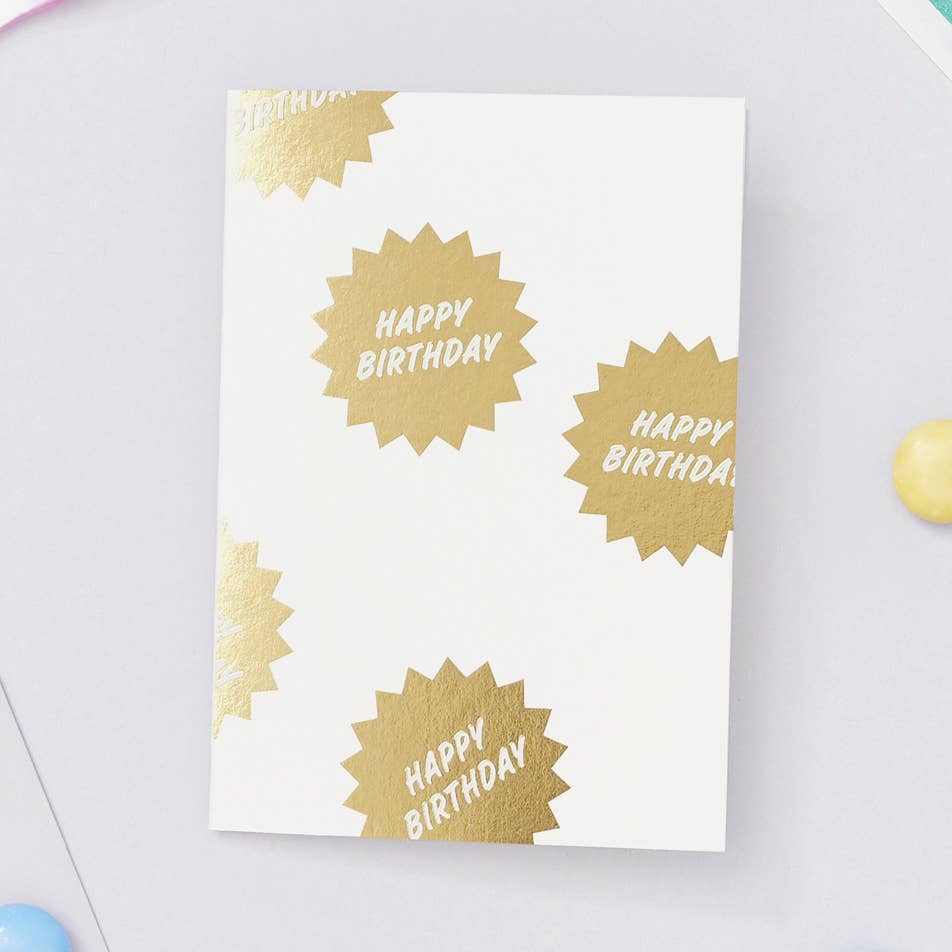 Happy Birthday Mini Card | Gold Hot Foil