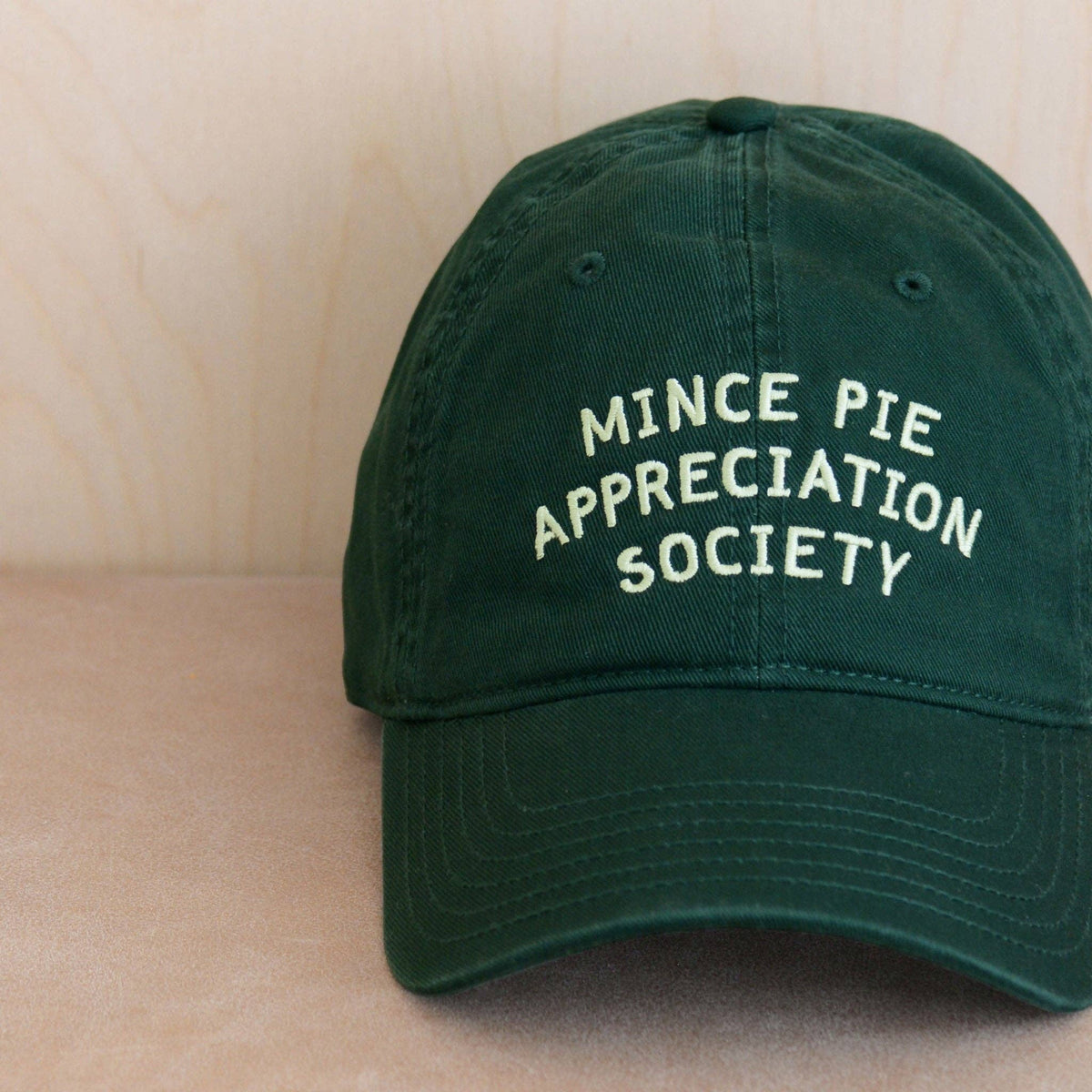 Mince Pie Appreciation Society - Cotton Baseball Cap - Green