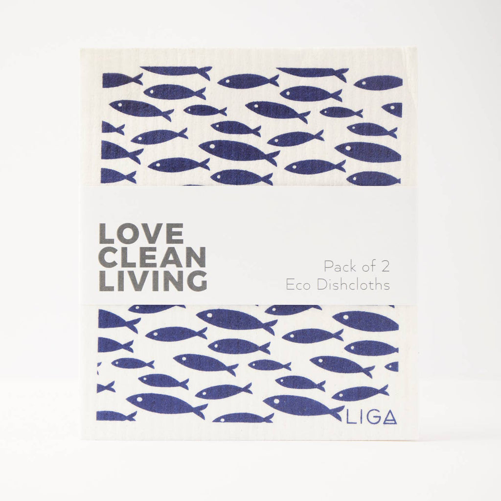 Eco Dishcloths - Fish & Wave