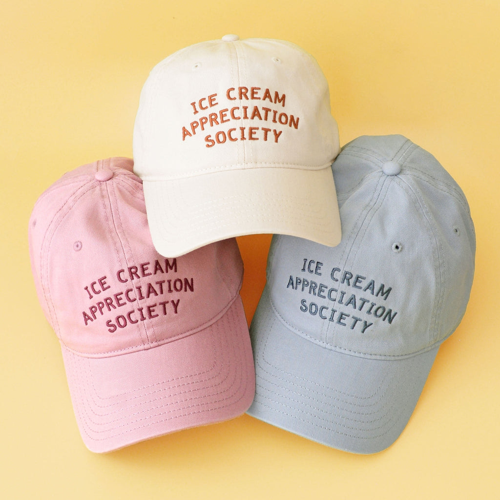 Ice Cream Appreciation Society - Cotton Baseball Cap - Dusty Rose