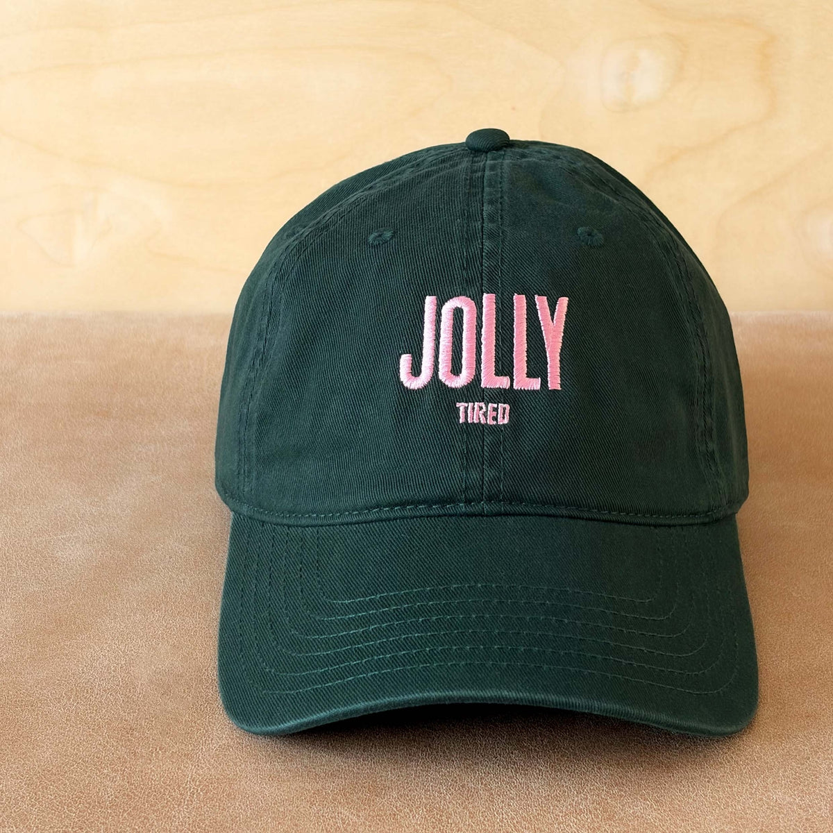 Jolly (Tired) - Cotton Baseball Cap - Green