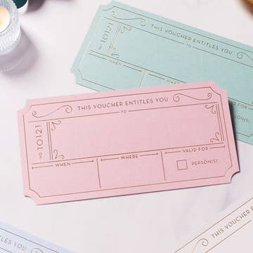 Blank Gift Voucher Pack | Set of 3 Hot Foil Golden Tickets