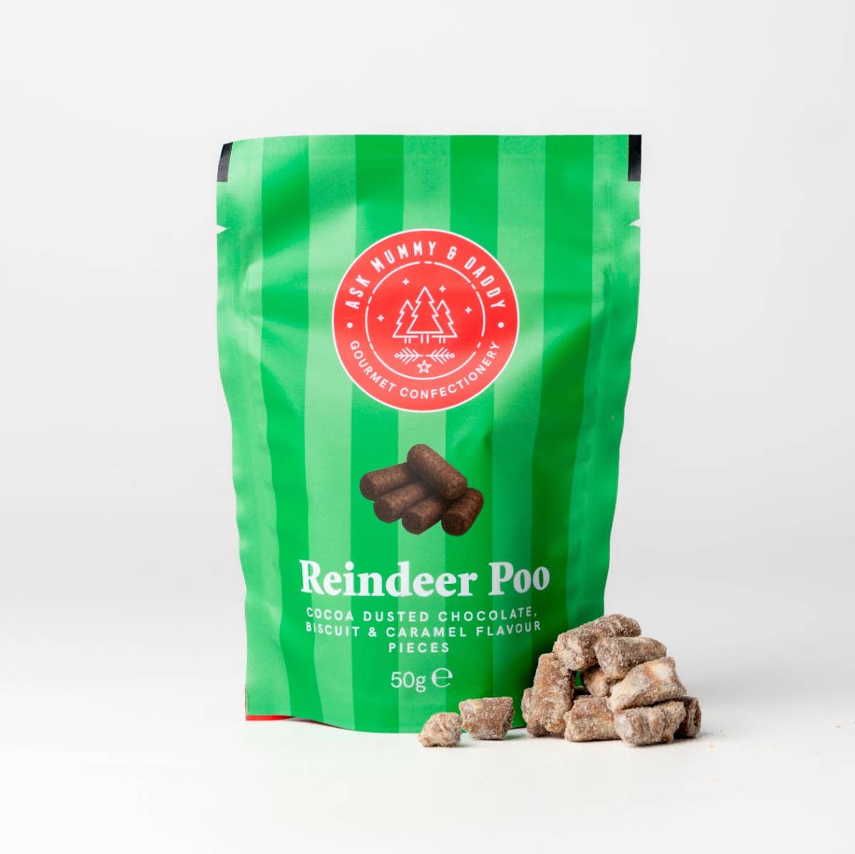 Reindeer Poo Pouch - Salted Caramel Chocolate Nibbles - 50g