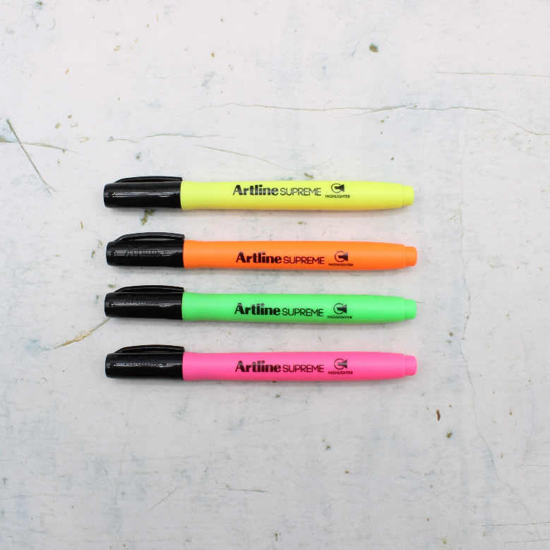 Artline Supreme Highlighters - 4 colours